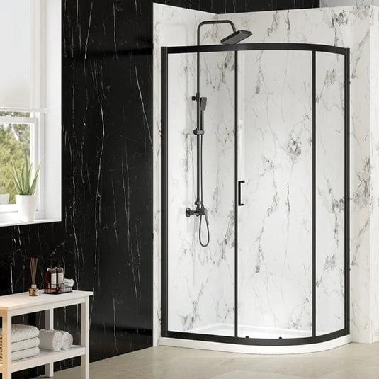 Merlyn MBOX 1200 x 800mm 1 Door Offset Quadrant Shower Enclosure - Matt Black - MB1Q1280MB - Envy Bathrooms Ltd