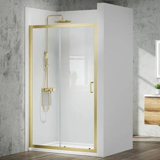 Merlyn MBOX 1200mm Sliding Shower Door - Brushed Brass - MBS1200BBR - Envy Bathrooms Ltd