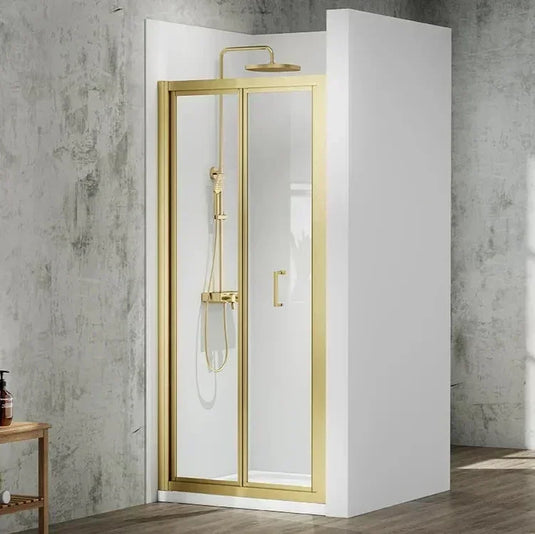 Merlyn MBOX 700mm Bi-Fold Shower Door - Brushed Brass - MBB700BBR - Envy Bathrooms Ltd