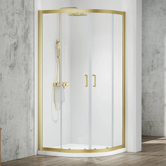 Merlyn MBOX 800mm 2 Door Quadrant Shower Enclosure - Brushed Brass - MB2Q800BBR - Envy Bathrooms Ltd