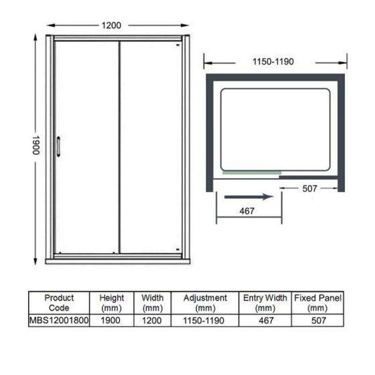 Merlyn MBOX Loft Sliding Shower Door 1200mm - MBS1200/1800 - Envy Bathrooms Ltd