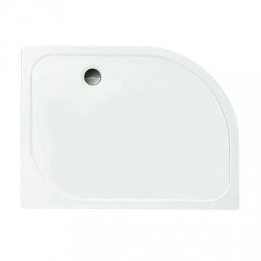 Merlyn Touchstone 1000 x 800mm Antislip Offset Quadrant Shower Tray Without Waste (LH) - White - S108QLASTO - Envy Bathrooms Ltd