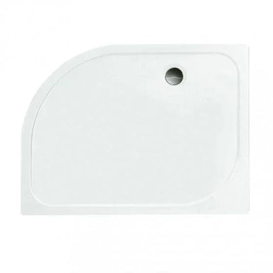 Merlyn Touchstone 1000 x 800mm Antislip Offset Quadrant Shower Tray Without Waste (RH) - White - S108QRASTO - Envy Bathrooms Ltd