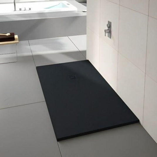 Merlyn Truestone 1000 x 800mm Rectangular Shower Tray with Integrated Waste - Black - T108RTB - Envy Bathrooms Ltd