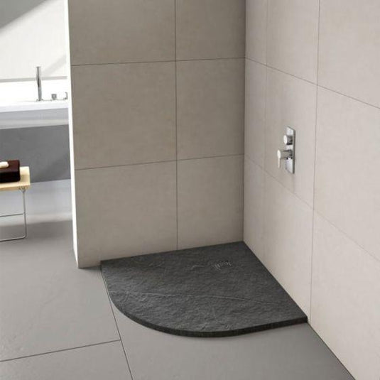 Merlyn Truestone 900 x 900mm Quadrant Shower Tray with Integrated Waste - Graphite - T90QG - Envy Bathrooms Ltd