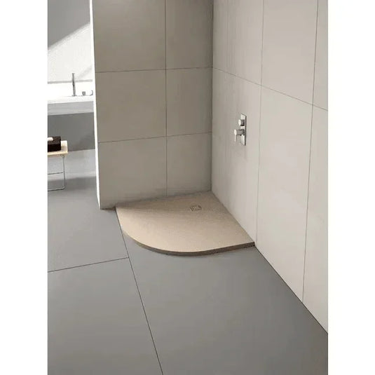 Merlyn Truestone 900 x 900mm Quadrant Shower Tray with Integrated Waste - Sandstone - T90QS - Envy Bathrooms Ltd
