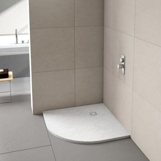 Merlyn Truestone 900 x 900mm Quadrant Shower Tray with Integrated Waste - White - T90QW - Envy Bathrooms Ltd