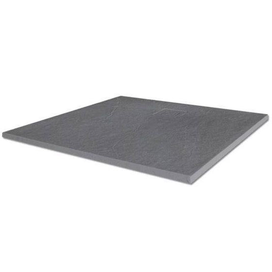 Merlyn Truestone 900 x 900mm Square Shower Tray with Integrated Waste - Fossil Grey - T90RTF - Envy Bathrooms Ltd