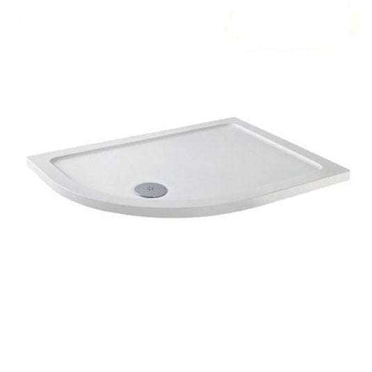MX Elements 1000 x 760mm Anti-Slip Offset Quadrant Shower Tray (LH) - White - ASTO1 - Envy Bathrooms Ltd