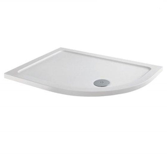 MX Elements 1200 x 800mm Anti-Slip Offset Quadrant Shower Tray (RH) - White - ASTPI - Envy Bathrooms Ltd