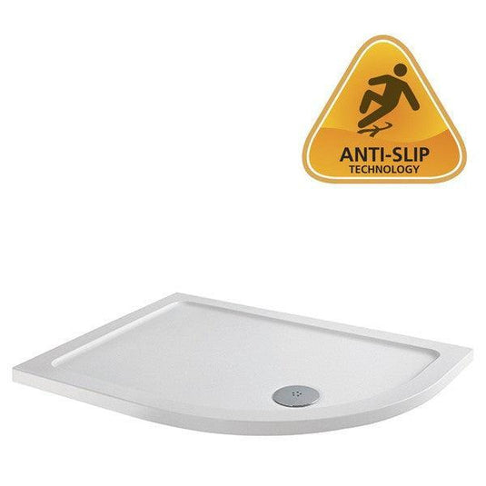 MX Elements 1200mm x 760mm Anti-Slip Offset Quadrant Shower Tray (RH) - White - ASTOV - Envy Bathrooms Ltd