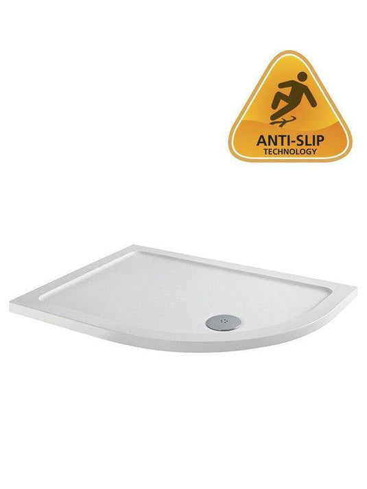 MX Elements 1200mm x 760mm Anti-Slip Offset Quadrant Shower Tray (RH) - White - ASTOV - Envy Bathrooms Ltd