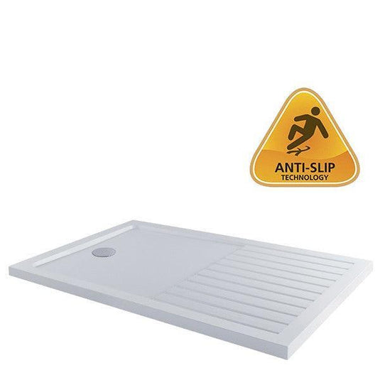 MX Elements 1400mm x 900mm Anti-Slip Rectangular Walk-In Shower Tray - White - ASST4 - Envy Bathrooms Ltd