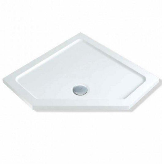 MX Elements 900 x 900mm Pentangle Shower Tray - White - UAN - Envy Bathrooms Ltd