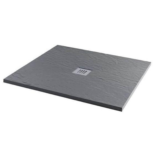 MX Minerals 1000 x 1000mm Square Shower Tray - Ash Grey - X2T - Envy Bathrooms Ltd