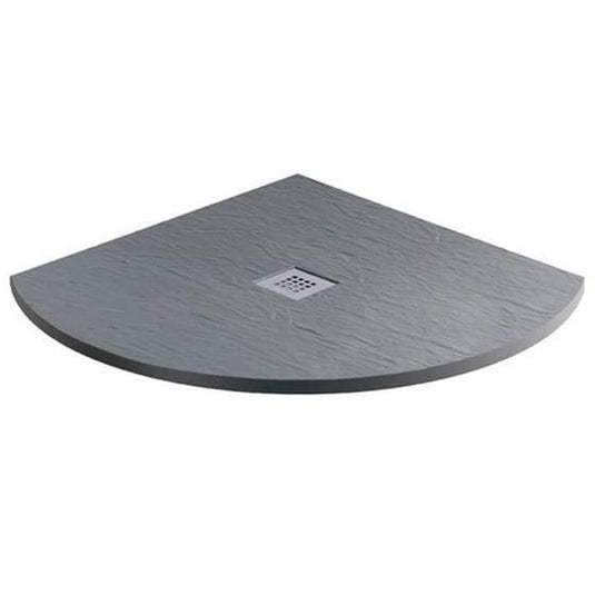 MX Minerals 800 x 800mm Anti-Slip Quadrant Shower Tray - Ash Grey - X2H - Envy Bathrooms Ltd