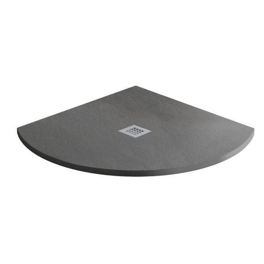 MX Minerals 900mm x 900mm Anti-Slip Slate Effect Quadrant Shower Tray - Ash Grey - X2K - Envy Bathrooms Ltd