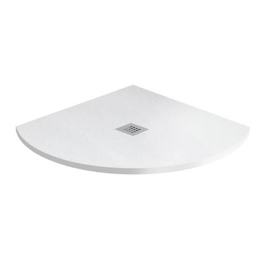MX Minerals 900mm x 900mm Anti-Slip Slate Effect Quadrant Shower Tray - Ice White - X2U - Envy Bathrooms Ltd