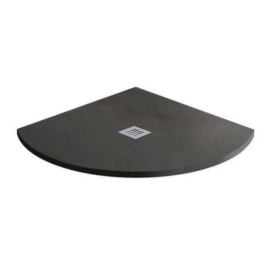 MX Minerals 900mm x 900mm Anti-Slip Slate Effect Quadrant Shower Tray - Jet Black - X2J - Envy Bathrooms Ltd