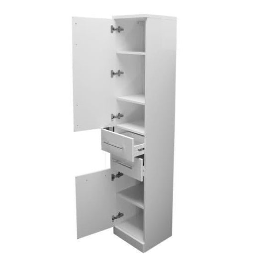 Oceana Arctic 350mm 2 Door Tall Unit - Gloss White - Envy Bathrooms Ltd