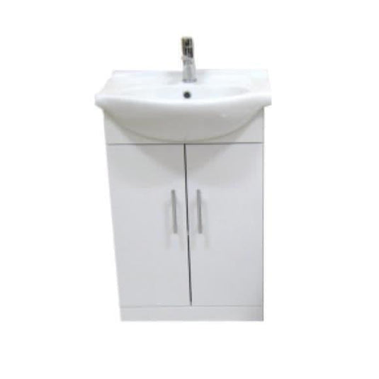 Oceana Arctic 450mm Floorstanding Vanity Unit & Basin - Gloss White - Envy Bathrooms Ltd