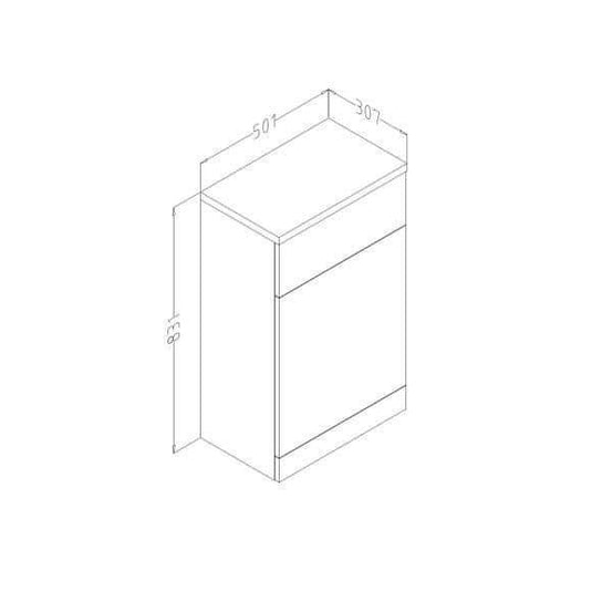 Oceana Arctic 500mm Back to Wall WC Toilet Unit in Gloss White - Envy Bathrooms Ltd