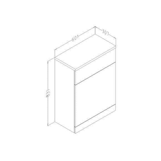 Oceana Arctic 600mm Back to Wall WC Toilet Unit - Gloss White - Envy Bathrooms Ltd