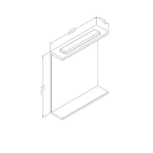 Oceana Arctic 650mm Mirror & Light Wall Unit - Gloss White - Envy Bathrooms Ltd