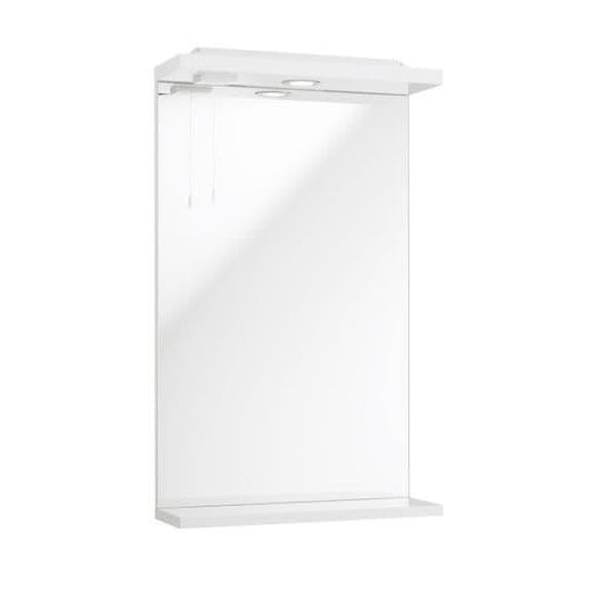 Oceana Arctic 450mm Mirror & Light Wall Unit - Gloss White - Envy Bathrooms Ltd