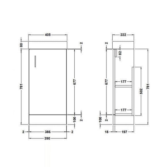 Oceana Bijou 400 Floorstanding Vanity Unit & Basin in Gloss White - Envy Bathrooms Ltd