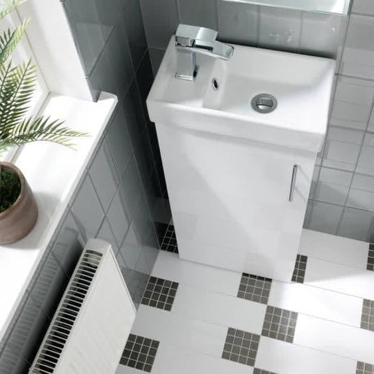 Oceana Bijou 400 Floorstanding Vanity Unit & Basin in Gloss White - Envy Bathrooms Ltd