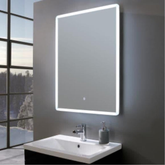 Oceana Chic 600mm LED Mirror Inc Shaver Socket - Chrome - Envy Bathrooms Ltd