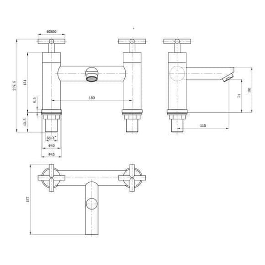 Oceana Clyde Bath Filler Tap - Chrome - Envy Bathrooms Ltd