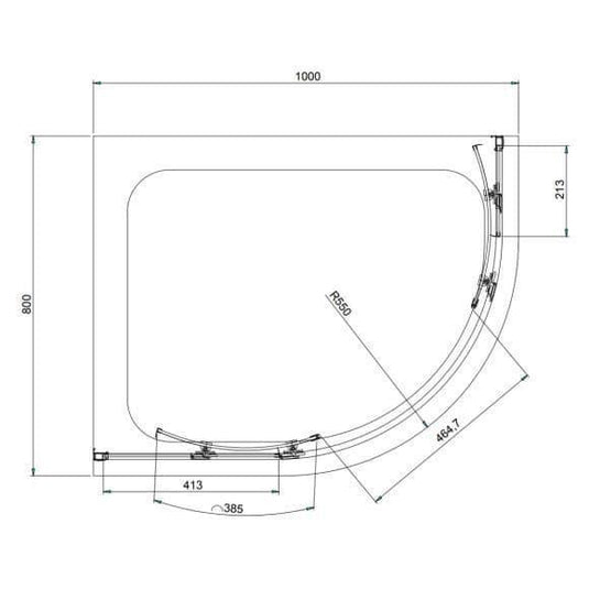 Oceana Crystal 1000 x 800mm Offset Quadrant Enclosure (6mm Glass) - Envy Bathrooms Ltd