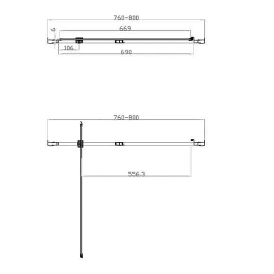 Oceana Crystal 1000mm Pivot Door (6mm Glass) - Chrome - Envy Bathrooms Ltd