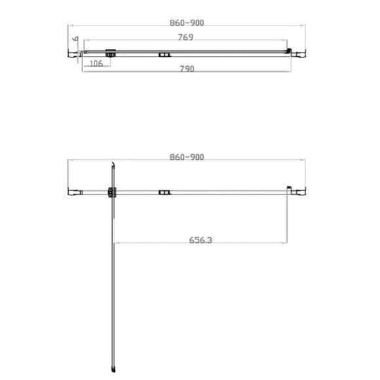 Oceana Crystal 1100mm Pivot Door (6mm Glass) - Chrome - Envy Bathrooms Ltd