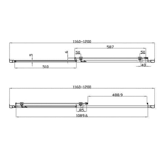 Oceana Crystal 1200mm Sliding Door (6mm Glass) - Chrome - Envy Bathrooms Ltd