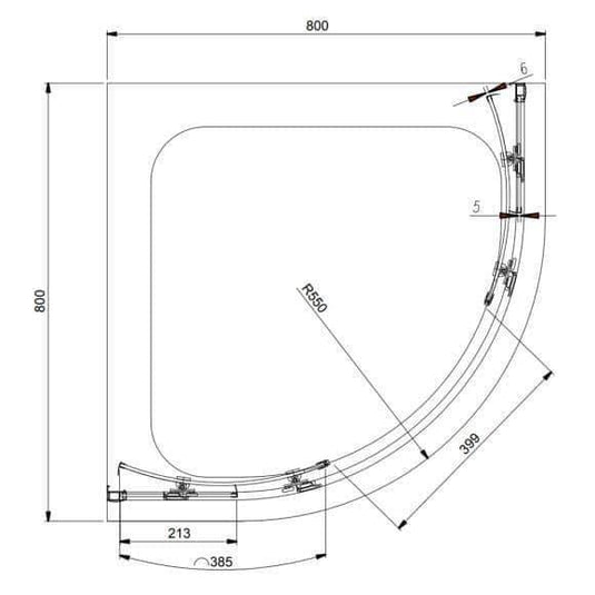 Oceana Crystal 800 x 800mm Quadrant Enclosure (6mm Glass) - Chrome - Envy Bathrooms Ltd