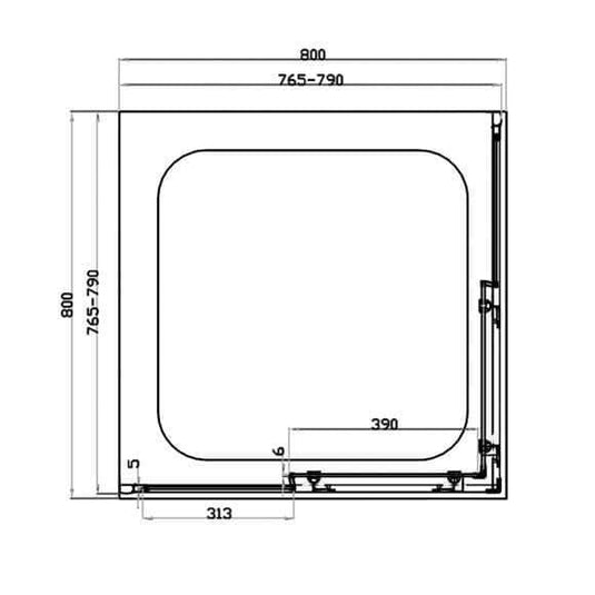 Oceana Crystal 800mm Corner Entry Door (6mm Glass) - Chrome - Envy Bathrooms Ltd