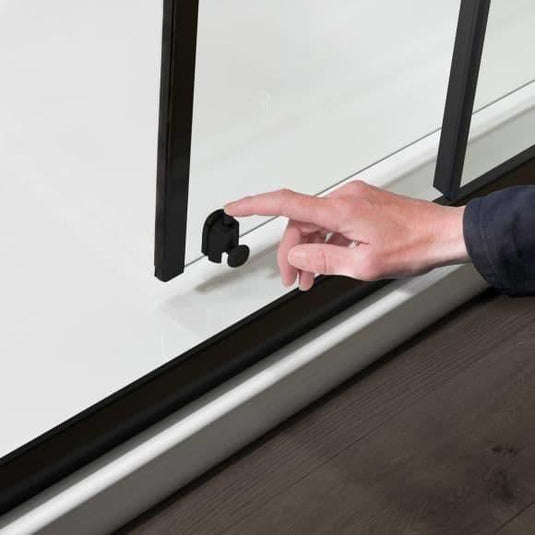 Oceana Crystal6 1000 x 800mm Offset Quadrant Enclosure - Matt Black - Envy Bathrooms Ltd