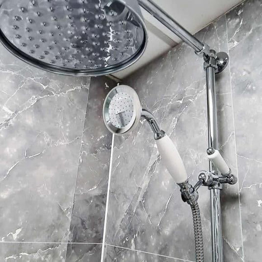 Oceana Downton Exposed Dual Function Thermostatic Shower Valve with Round Shower Head & Handset - Envy Bathrooms Ltd