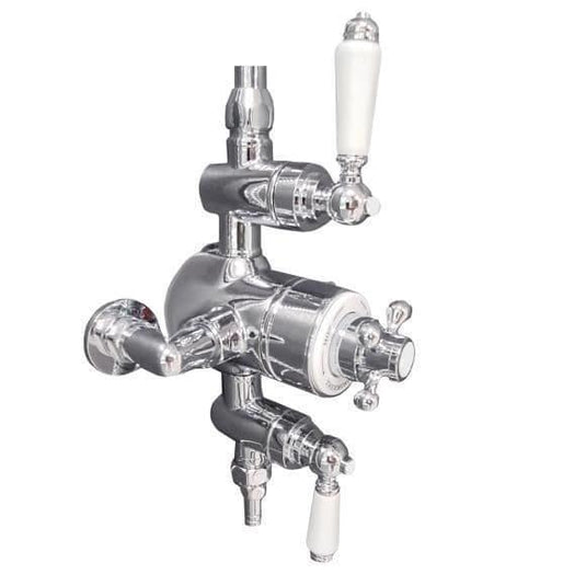 Oceana Downton Exposed Dual Function Thermostatic Shower Valve with Round Shower Head & Handset - Envy Bathrooms Ltd