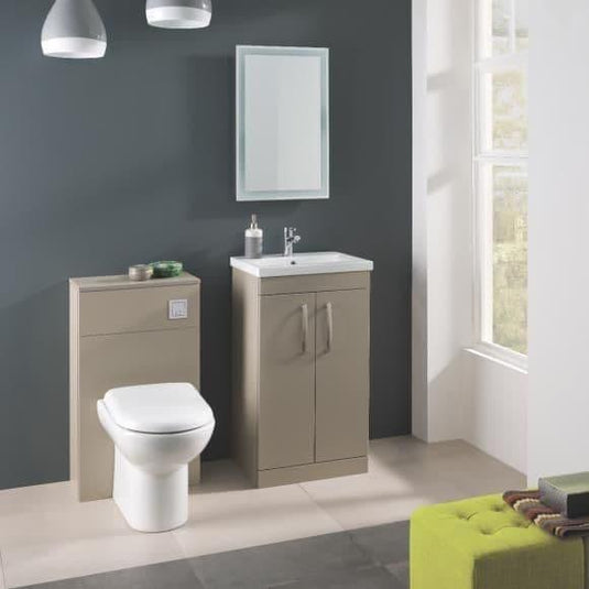 Oceana Eden 500 Back to Wall WC Toilet Unit Gloss in Stone Grey - Envy Bathrooms Ltd