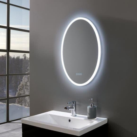 Oceana Glamour 500mm LED Oval Mirror - Chrome - Envy Bathrooms Ltd