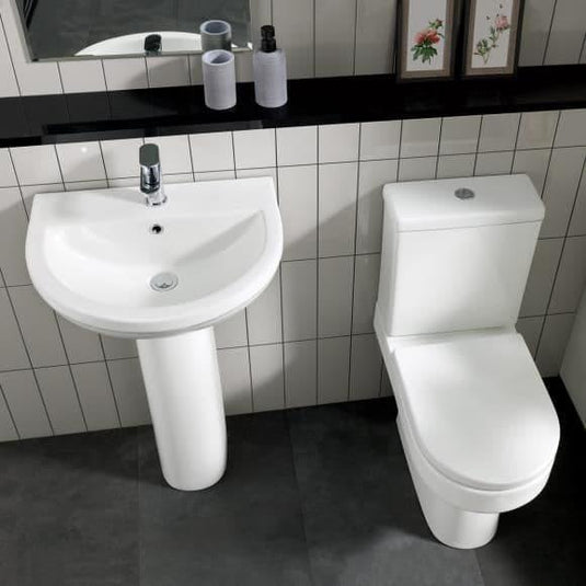 Oceana Harlech Close Coupled Open Back Pan & Cistern Inc Soft Close Seat - Envy Bathrooms Ltd