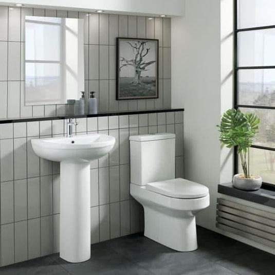 Oceana Harlech Close Coupled Open Back Pan & Cistern Inc Soft Close Seat - Envy Bathrooms Ltd