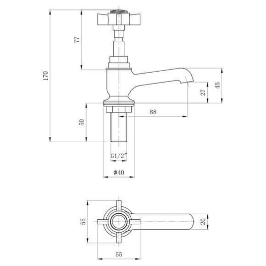 Oceana Nile Basin Taps - Chrome/White - Envy Bathrooms Ltd