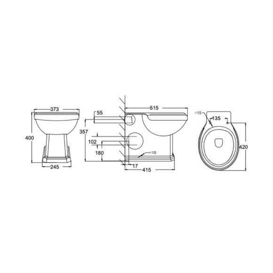 Oceana Oxford Back to Wall Pan Inc Soft Close Seat - Envy Bathrooms Ltd