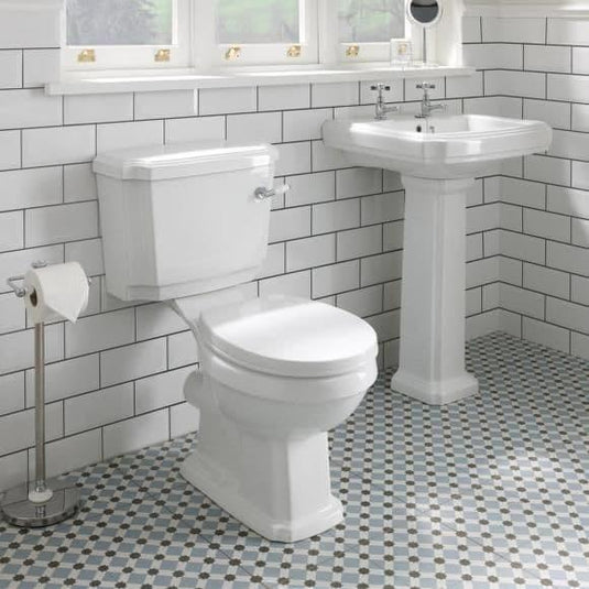 Oceana Oxford Close Coupled Open Back Pan & Cistern Inc Soft Close Seat - Envy Bathrooms Ltd