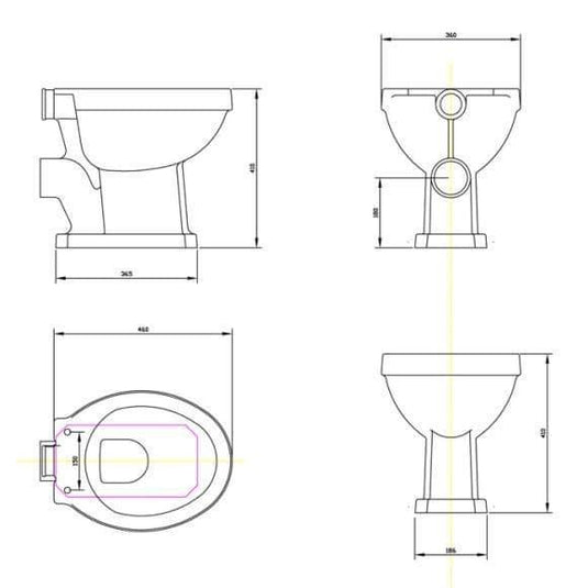 Oceana Oxford Low Level Closed Back Pan & Cistern Inc Soft Close Seat - Envy Bathrooms Ltd